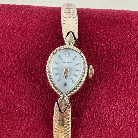 Vintage Hamilton 10 karat Gold Filled Pear Shaped Mechanical Watch - Picture 3 of 13